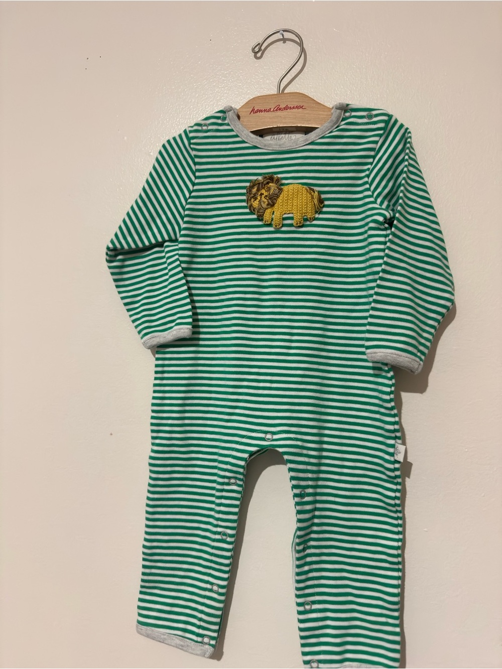 Albetta Striped Baby One-Piece with Yellow Lion Applique